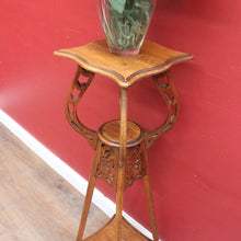 Load image into Gallery viewer, x SOLD Antique French Art Nouveau Plant Stand with Shaped Top Tiered Base and Fretted Cut Out Detail. B12764
