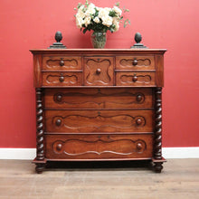 Load image into Gallery viewer, x SOLD Antique Australian Cedar Chest of Drawers, with Graduating Drawers. B12446