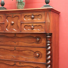 Load image into Gallery viewer, x SOLD Antique Australian Cedar Chest of Drawers, with Graduating Drawers. B12446