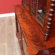 Load image into Gallery viewer, Antique English Flame Mahogany Two Part Bookcase Cabinet circa 1880. B13126