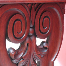 Load image into Gallery viewer, Antique French Trestle Style Side Table with Carved Pedestal Decorative Stretcher and Marble Insert Top. B12847