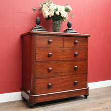 Load image into Gallery viewer, x SOLD Antique Australian Cedar Chest of Drawers or Five Drawer Chest, Graduating Drawers. B12448