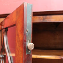Load image into Gallery viewer, Antique English Flame Mahogany Two Part Bookcase Cabinet circa 1880. B13126