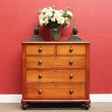 Load image into Gallery viewer, Antique Australian Cedar Five Drawer Chest of Drawers circa 1880. B13090