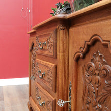 Load image into Gallery viewer, Antique French Oak Breakfront Sideboard with Four Drawers Cupboard Storage and Scroll Cabriole Legs. B12774