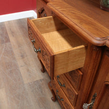 Load image into Gallery viewer, Antique French Oak Breakfront Sideboard with Four Drawers Cupboard Storage and Scroll Cabriole Legs. B12774
