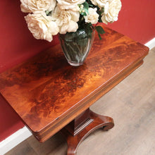 Load image into Gallery viewer, x SOLD Antique Fold Over Tea Table or hall Table, Games or Card Table. Flame Mahogany. B12451