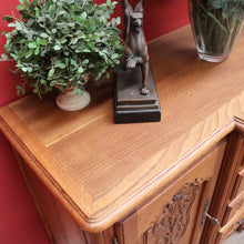Load image into Gallery viewer, Antique French Oak Breakfront Sideboard with Four Drawers Cupboard Storage and Scroll Cabriole Legs. B12774