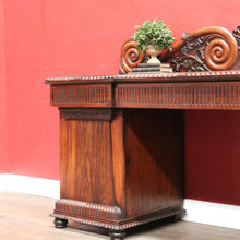Load image into Gallery viewer, Antique English Rosewood Twin Pedestal Sideboard with Thomas Hope Scroll Backboard. B13102