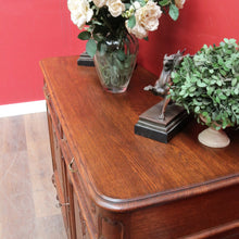Load image into Gallery viewer, x SOLD French Oak Sideboard with Two Doors Two Drawers Brass Handles Key and Elaborate Carved Detail. B12701