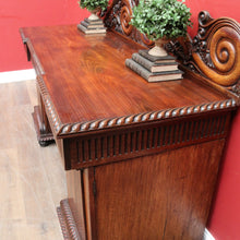 Load image into Gallery viewer, Antique English Rosewood Twin Pedestal Sideboard with Thomas Hope Scroll Backboard. B13102