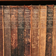 Load image into Gallery viewer, x SOLD 1910-1911 Encyclopedia Britannica. 28 Leather-bound books in the original Mahogany Stand. B12455
