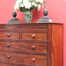 Load image into Gallery viewer, Antique English Mahogany Six Drawer Chest of Drawers, Graduating Drawers. B13130