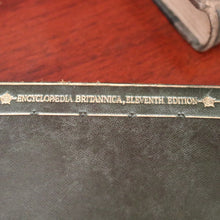 Load image into Gallery viewer, x SOLD 1910-1911 Encyclopedia Britannica. 28 Leather-bound books in the original Mahogany Stand. B12455