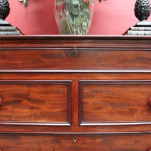 Load image into Gallery viewer, Antique English Mahogany Six Drawer Chest of Drawers, Graduating Drawers. B13130