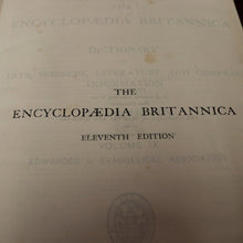 Load image into Gallery viewer, x SOLD 1910-1911 Encyclopedia Britannica. 28 Leather-bound books in the original Mahogany Stand. B12455