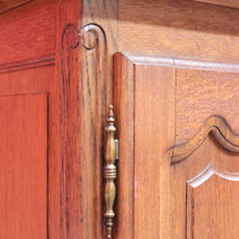 Load image into Gallery viewer, French Oak Office or Study Desk with Drawer Two Cupboards Panelled Sides and Scalloped Apron. B12822