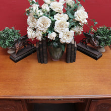 Load image into Gallery viewer, French Oak Office or Study Desk with Drawer Two Cupboards Panelled Sides and Scalloped Apron. B12822