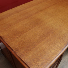 Load image into Gallery viewer, French Oak Office or Study Desk with Drawer Two Cupboards Panelled Sides and Scalloped Apron. B12822