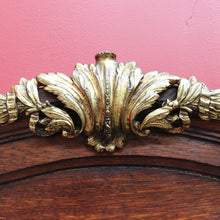 Load image into Gallery viewer, Large Antique French Oak and Gilt Brass Mantle Mirror with Bevelled Glass and Acanthus Leaf Crest. B12725