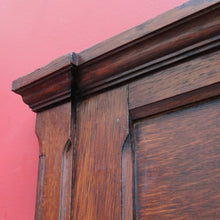 Load image into Gallery viewer, Large Antique French Oak and Gilt Brass Mantle Mirror with Bevelled Glass and Acanthus Leaf Crest. B12725