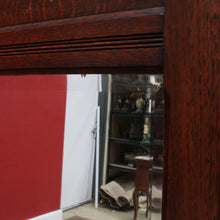 Load image into Gallery viewer, Large Antique French Oak and Gilt Brass Mantle Mirror with Bevelled Glass and Acanthus Leaf Crest. B12725