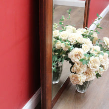 Load image into Gallery viewer, Large Antique French Oak and Gilt Brass Mantle Mirror with Bevelled Glass and Acanthus Leaf Crest. B12725