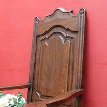 Load image into Gallery viewer, Pair of Antique French Armchairs with Ornate Tall Backs Central Panels and Shaped Arms. B12702