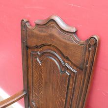 Load image into Gallery viewer, Pair of Antique French Armchairs with Ornate Tall Backs Central Panels and Shaped Arms. B12702