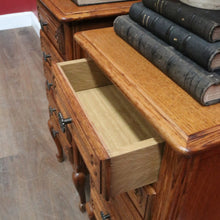 Load image into Gallery viewer, French Oak Vintage Five Drawer Lingerie Chest or Tallboy with Scroll Carving and Gilt Fretwork Handles. B12809