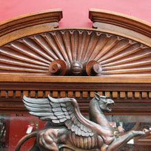 Load image into Gallery viewer, Antique Australian Walnut Marble Top Sideboard with Mirrored Carved Back. B13093