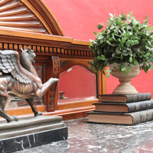 Load image into Gallery viewer, Antique Australian Walnut Marble Top Sideboard with Mirrored Carved Back. B13093