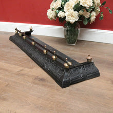 Load image into Gallery viewer, x SOLD Vintage Cast Metal Fire Fender with Floral Detail and Brass Trim. B12469