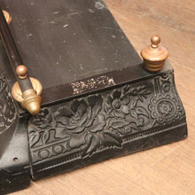 Load image into Gallery viewer, x SOLD Vintage Cast Metal Fire Fender with Floral Detail and Brass Trim. B12469