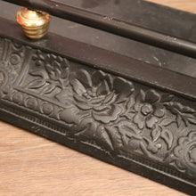 Load image into Gallery viewer, x SOLD Vintage Cast Metal Fire Fender with Floral Detail and Brass Trim. B12469