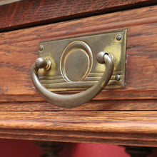 Load image into Gallery viewer, Pair of French Oak Bedside Cabinets with Marble Tops Turned Supports Brass Handles and Cupboard Storage. B12740