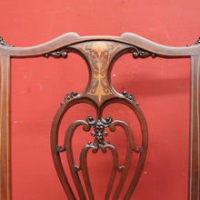 Load image into Gallery viewer, x SOLD Antique English Armchair, Hall or Bedroom Chair. Walnut, Inlay and Velvet fabric. B12452