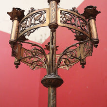 Load image into Gallery viewer, x SOLD Antique French Church Candelabra / Candle Stick Holder with enamel Detail. B12461