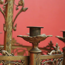 Load image into Gallery viewer, x SOLD Antique French Church Candelabra / Candle Stick Holder with enamel Detail. B12461