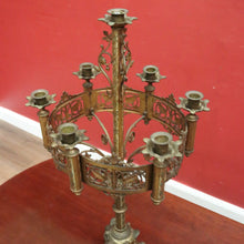Load image into Gallery viewer, x SOLD Antique French Church Candelabra / Candle Stick Holder with enamel Detail. B12461
