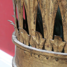 Load image into Gallery viewer, Antique French Jardinière Holder with Hand Hammered Gilt Metal Bowl Leaf Motif Rim and Tripod Legs. B12755