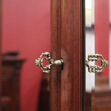 Load image into Gallery viewer, French Walnut Armoire Linen Press – Mirror Doors, Carved Detail, Storage Cupboard. B12473