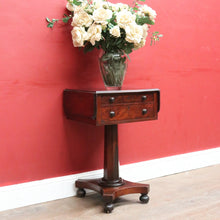 Load image into Gallery viewer, x SOLD English Mahogany Side Table with Two Drawers, Drop Side Pembroke Table. B12826