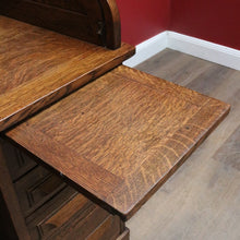 Load image into Gallery viewer, Antique American Oak Cutler Roll Top Twin Pedestal Desk, Office Desk. B13129