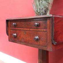 Load image into Gallery viewer, x SOLD English Mahogany Side Table with Two Drawers, Drop Side Pembroke Table. B12826