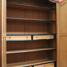 Load image into Gallery viewer, French Walnut Armoire Linen Press – Mirror Doors, Carved Detail, Storage Cupboard. B12473