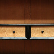 Load image into Gallery viewer, French Walnut Armoire Linen Press – Mirror Doors, Carved Detail, Storage Cupboard. B12473