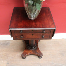 Load image into Gallery viewer, x SOLD English Mahogany Side Table with Two Drawers, Drop Side Pembroke Table. B12826