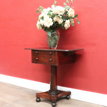 Load image into Gallery viewer, x SOLD English Mahogany Side Table with Two Drawers, Drop Side Pembroke Table. B12826