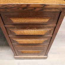 Load image into Gallery viewer, Antique American Oak Cutler Roll Top Twin Pedestal Desk, Office Desk. B13129